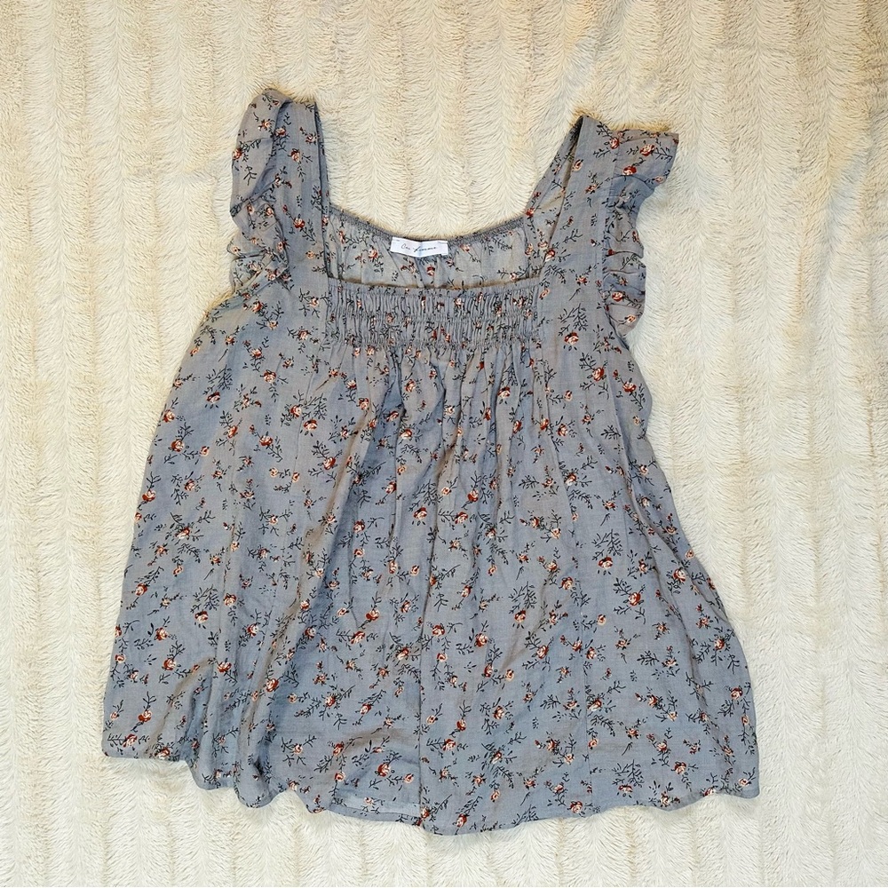 Smocked Top | Rose Print | M